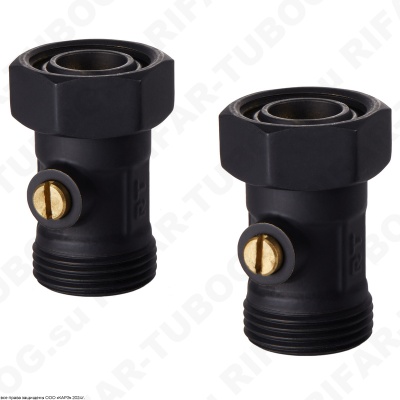 Royal Thermo Комплект узлов нижнего подключения, прямой, раздельный, G 3/4 НР х G 3/4 ВР евроконус, Черный
