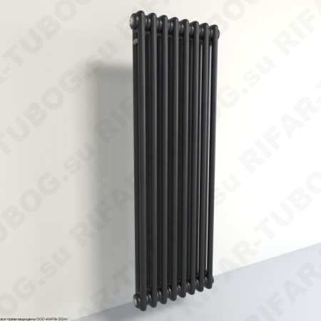 Радиатор 2-х трубчатый RIFAR TUBOG 2092 - 31 сек, подключение боковое универсальное (B1-B4), цвет BM — Черный янтарь (матовый)