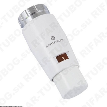 601100049 Schlosser Термостат Mini Brillant DZ, клеммное соединение (под клапана Danfoss RA-N), Белый