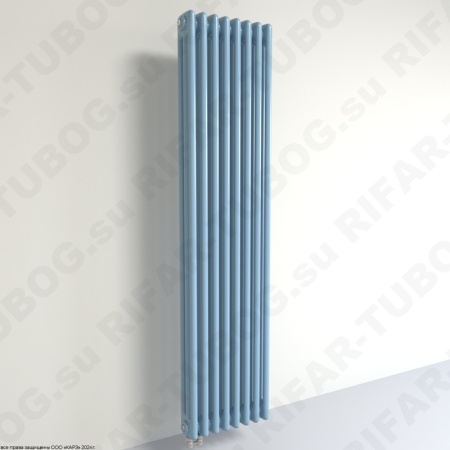 Вертикальный радиатор 3-х трубчатый RIFAR TUBOG 3200 - 6 сек, подключение нижнее одностороннее (D1), цвет SA — Сапфир (глянцевый)