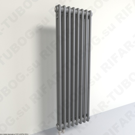 Радиатор 2-х трубчатый RIFAR TUBOG 2087 - 6 сек, подключение нижнее одностороннее (D1), цвет TI — Титан (матовый)