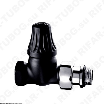 0397-1500VC0S SR Rubinetterie Вентиль на обратную подводку Floral Old Style, прямой, G 1/2 НР х G 3/4 ВР, Черный матовый