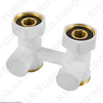 600700022 Schlosser Узел нижнего подключения, проходной, G 3/4 НГ (плоское уплотнение) х G 3/4 НР, Белый