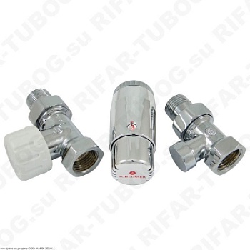 602200061 Schlosser Комплект подключения с термоголовкой Mini Diamant М30х1,5, DN 15, проходной, GZ1/2 х GW1/2, CR