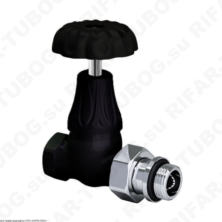 0338-1500VC0S SR Rubinetterie Ручной вентиль Floral Old Style, прямой, G 1/2 НР х G 1/2 ВР, Черный матовый