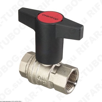 1077108 Oventrop Шаровой кран Optibal, ВР-ВР, черная пластиковая рукоятка, G 1 ВР х G 1 ВР