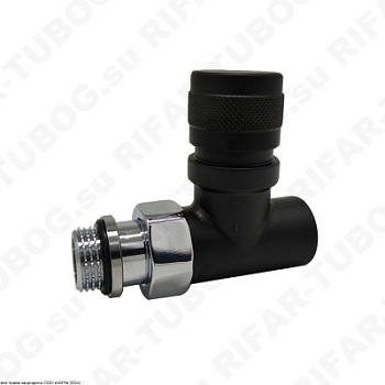 0612-1500VC0S SR Rubinetterie Ручной вентиль Tondera, преобразуемый в термостатический, прямой, G 1/2 НР х G 1/2 ВР, Черный матовый