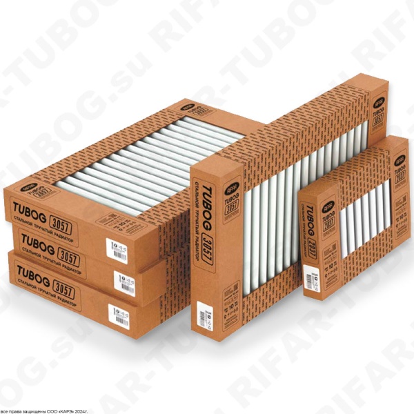 Радиатор 2-х трубчатый RIFAR TUBOG 2110 - 7 сек, подключение боковое универсальное (B1-B4), цвет AN — Антрацит (матовый)