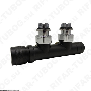 0683-1500VCES SR Rubinetterie Узел нижнего подключения, ручной, угловой, Левый, G 1/2 НР х G 3/4 НР евроконус, Черный матовый