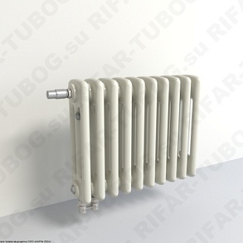 Радиатор 3-х трубчатый RIFAR TUBOG VENTIL 3018 - 50 сек, подключение нижнее одностороннее с термоклапаном (DV1), цвет IV — Айвори (глянцевый)