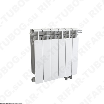 Биметаллический радиатор RIFAR BASE VENTIL 350 - 9 сек., подключение нижнее правое (нпп), белый (глянцевый)