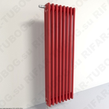 Радиатор 3-х трубчатый RIFAR TUBOG VENTIL 3082 - 35 сек, подключение нижнее одностороннее с термоклапаном (DV1), цвет BO — Бордо (глянцевый)
