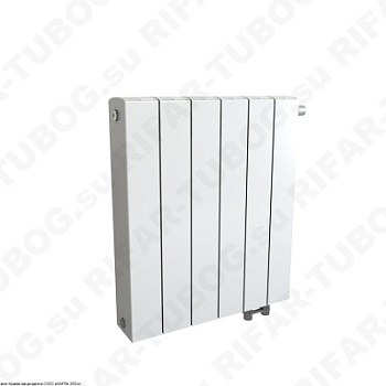 Биметаллический радиатор RIFAR SUPReMO VENTIL 500 - 6 сек., подключение нижнее правое (нпп), белый (глянцевый)