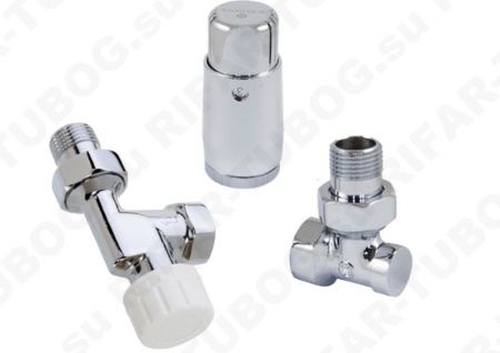 602200127 Schlosser Комплект подключения с термоголовкой Mini Diamant М30х1,5, DN 15, аксиальный, GZ1/2 х GW1/2, CR