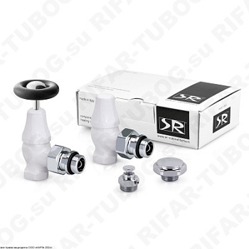K390-1500VC0A SR Rubinetterie Комплект вентилей Old Style с маховиком, с ручным приводом, угловой, G 1/2 НР х G 1/2 ВР, Белый