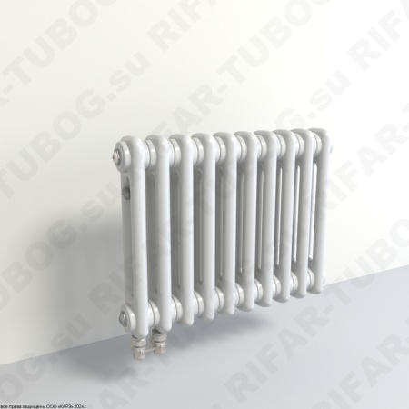 Радиатор 2-х трубчатый RIFAR TUBOG 2018 - 12 сек, подключение нижнее одностороннее (D1), цвет WH — Белый (глянцевый)