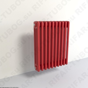 Радиатор 3-х трубчатый RIFAR TUBOG 3077 - 42 сек, подключение боковое универсальное (B1-B4), цвет BO — Бордо (глянцевый)