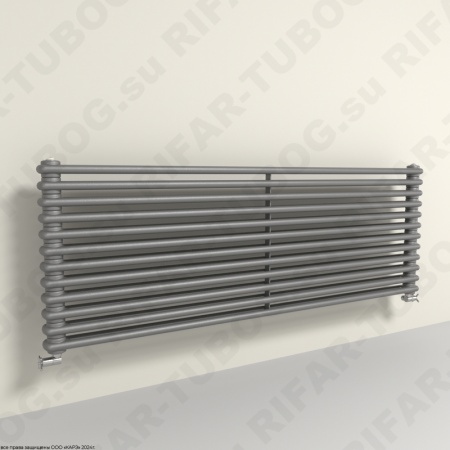 Горизонтальный радиатор 2-х трубчатый  RIFAR TUBOG HORIZONT 2150 - 12 сек, цвет TI — Титан (матовый)