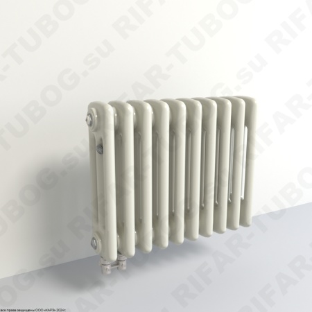 Радиатор 3-х трубчатый RIFAR TUBOG 3037 - 53 сек, подключение нижнее одностороннее (D1), цвет IV — Айвори (глянцевый)