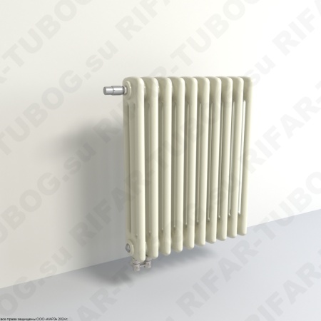Радиатор 3-х трубчатый RIFAR TUBOG VENTIL 3052 - 18 сек, подключение нижнее одностороннее с термоклапаном (DV1), цвет IV — Айвори (глянцевый)