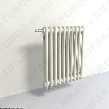 Радиатор 2-х трубчатый RIFAR TUBOG VENTIL 2072 - 27 сек, подключение нижнее одностороннее с термоклапаном (DV1), цвет IV — Айвори (глянцевый)