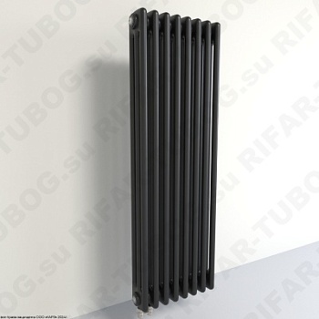 Радиатор 3-х трубчатый RIFAR TUBOG 3120 - 10 сек, подключение нижнее одностороннее (D1), цвет BM — Черный янтарь (матовый)