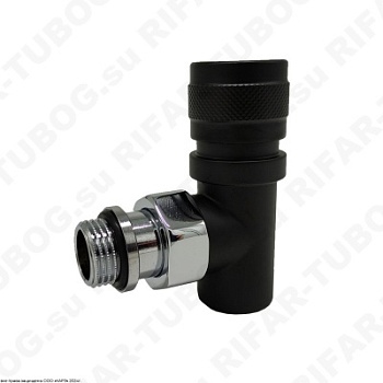 0610-1500VC0S SR Rubinetterie Ручной вентиль Tondera, преобразуемый в термостатический, угловой, G 1/2 НР х G 1/2 ВР, Черный матовый