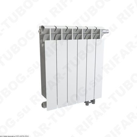 Биметаллический радиатор RIFAR BASE VENTIL 500 - 7 сек., подключение нижнее правое (нпп), белый (глянцевый)