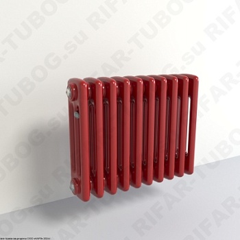 Радиатор 3-х трубчатый RIFAR TUBOG 3037 - 47 сек, подключение боковое универсальное (B1-B4), цвет BO — Бордо (глянцевый)