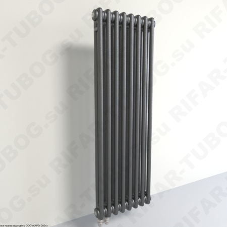 Радиатор 2-х трубчатый RIFAR TUBOG 2110 - 20 сек, подключение нижнее одностороннее (D1), цвет AN — Антрацит (матовый)