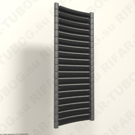 Биметаллический радиатор RIFAR CONVEX 500 - 18 сек., подключение нижнее разнесенное, антрацит