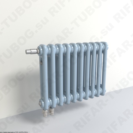 Радиатор 2-х трубчатый RIFAR TUBOG VENTIL 2018 - 45 сек, подключение нижнее одностороннее с термоклапаном (DV1), цвет SA — Сапфир (глянцевый)