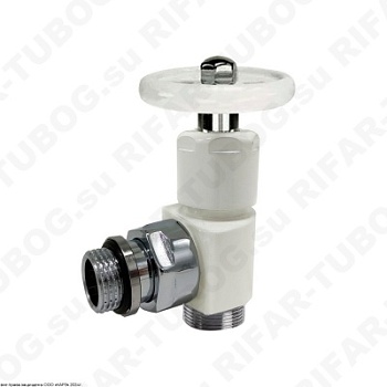 0345-1500VCPA SR Rubinetterie Ручной вентиль Prestige & Minimal, маховик, преобразуемый в термостатический, угловой, G 1/2 НР х 24х19 НР, Белый