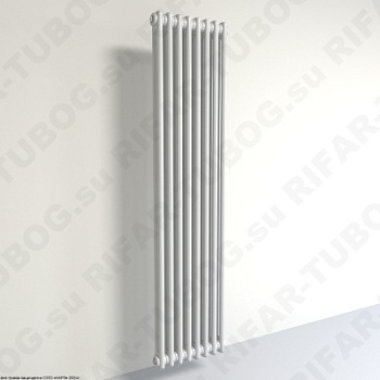 Вертикальный радиатор 2-х трубчатый RIFAR TUBOG 2240 - 7 сек, подключение боковое универсальное (B1-B4), цвет WH — Белый (глянцевый)