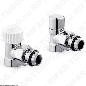 RTE 07.0016 RT Royal Thermo Термостатический комплект вентилей Design, угловой, G 1/2 НР х G 1/2 ВР, М30х1,5, Хром