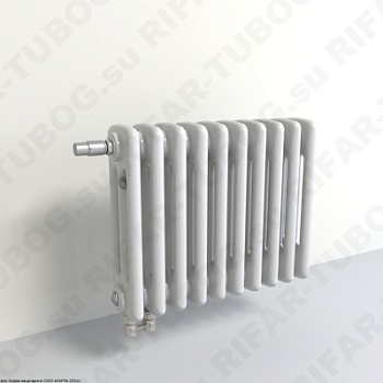 Радиатор 3-х трубчатый RIFAR TUBOG VENTIL 3037 - 26 сек, подключение нижнее одностороннее с термоклапаном (DV1), цвет WH — Белый (глянцевый)