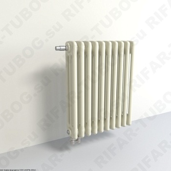 Радиатор 3-х трубчатый RIFAR TUBOG VENTIL 3057 - 4 сек, подключение нижнее одностороннее с термоклапаном (DV1), цвет IV — Айвори (глянцевый)
