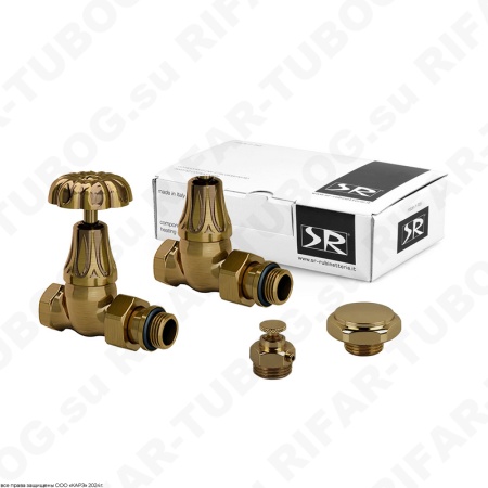 K338-1500Z000 SR Rubinetterie Комплект вентилей Floral Old Style, с ручным приводом, прямой, G 1/2 НР х G 1/2 ВР, Бронза