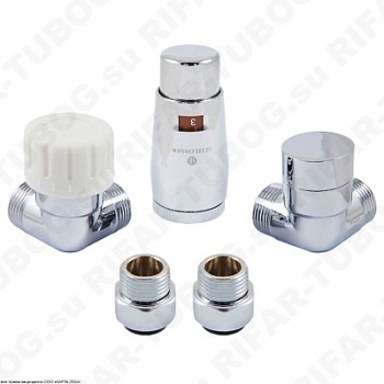 603400051 Schlosser Комплект нижнего подключения Elegant Mini с термоголовкой Mini Brillant, осевой левый, GZ1/2 x M22x1,5, CR