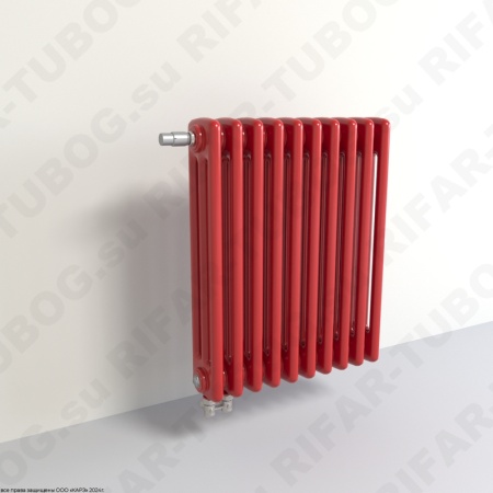 Радиатор 3-х трубчатый RIFAR TUBOG VENTIL 3067 - 54 сек, подключение нижнее одностороннее с термоклапаном (DV1), цвет BO — Бордо (глянцевый)