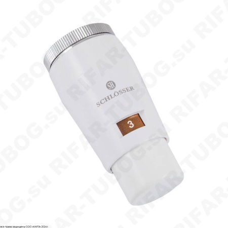 601100031 Schlosser Термостат Mini Brillant SH, M30x1,5 (под клапана Schlosser, Honeywell, Heimeier, Oventrop), Белый