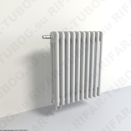 Радиатор 3-х трубчатый RIFAR TUBOG VENTIL 3072 - 40 сек, подключение нижнее одностороннее с термоклапаном (DV1), цвет WH — Белый (глянцевый)