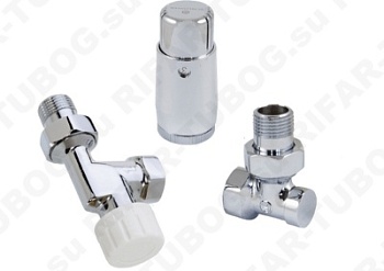 602200127 Schlosser Комплект подключения с термоголовкой Mini Diamant М30х1,5, DN 15, аксиальный, GZ1/2 х GW1/2, CR