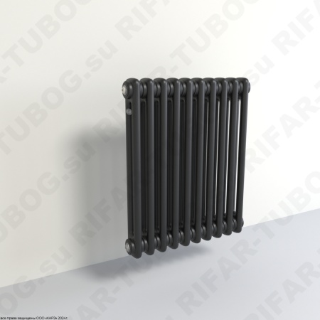 Радиатор 2-х трубчатый RIFAR TUBOG 2062 - 34 сек, подключение боковое универсальное (B1-B4), цвет BM — Черный янтарь (матовый)