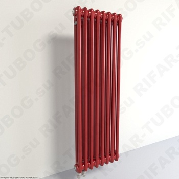 Радиатор 2-х трубчатый RIFAR TUBOG 2087 - 34 сек, подключение нижнее одностороннее (D1), цвет BO — Бордо (глянцевый)