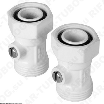 Royal Thermo Комплект узлов нижнего подключения, прямой, раздельный, G 3/4 НР х G 3/4 ВР евроконус, Белый