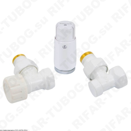 602200056 Schlosser Комплект подключения с термоголовкой Mini Diamant М30х1,5, DN 15, угловой, GZ1/2 х GW1/2, Белый