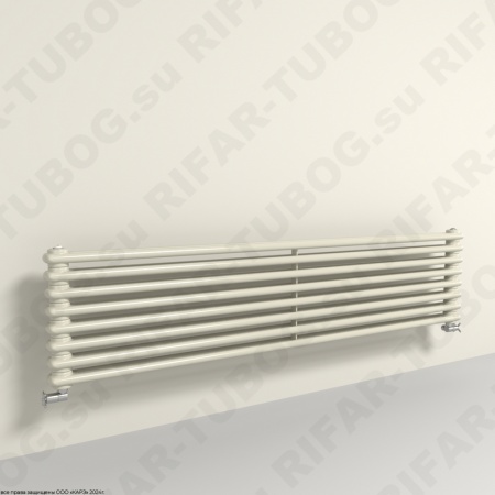 Горизонтальный радиатор 2-х трубчатый  RIFAR TUBOG HORIZONT 2150 - 8 сек, цвет IV — Айвори (глянцевый)