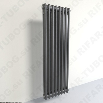 Радиатор 2-х трубчатый RIFAR TUBOG 2110 - 11 сек, подключение боковое универсальное (B1-B4), цвет AN — Антрацит (матовый)
