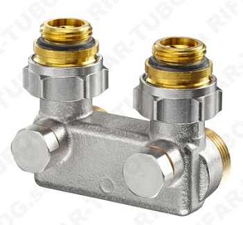 1016463 Oventrop Перепускной узел, угловой, G 1/2 НР х G 3/4 НР